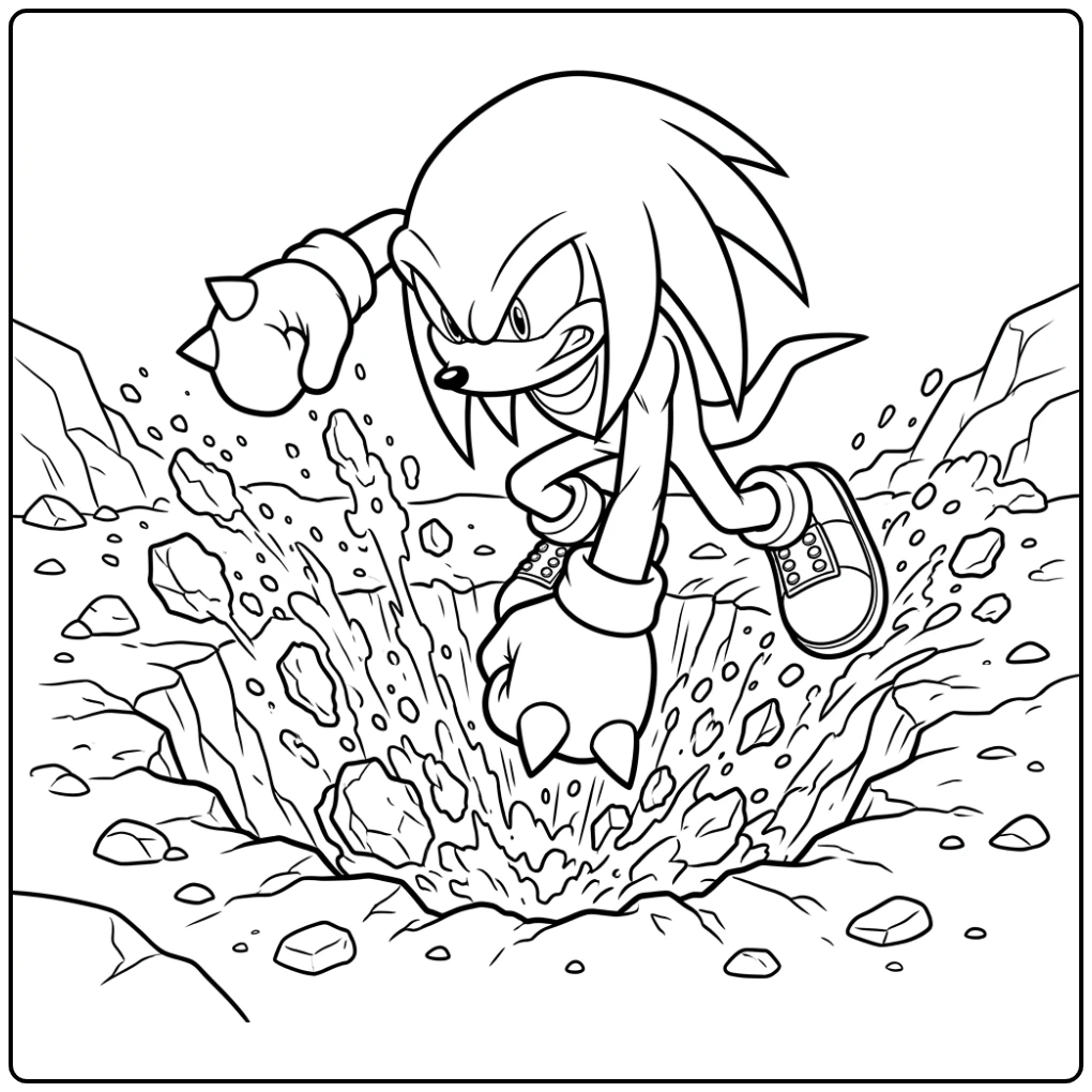 Powerful Knuckles Digging coloring page