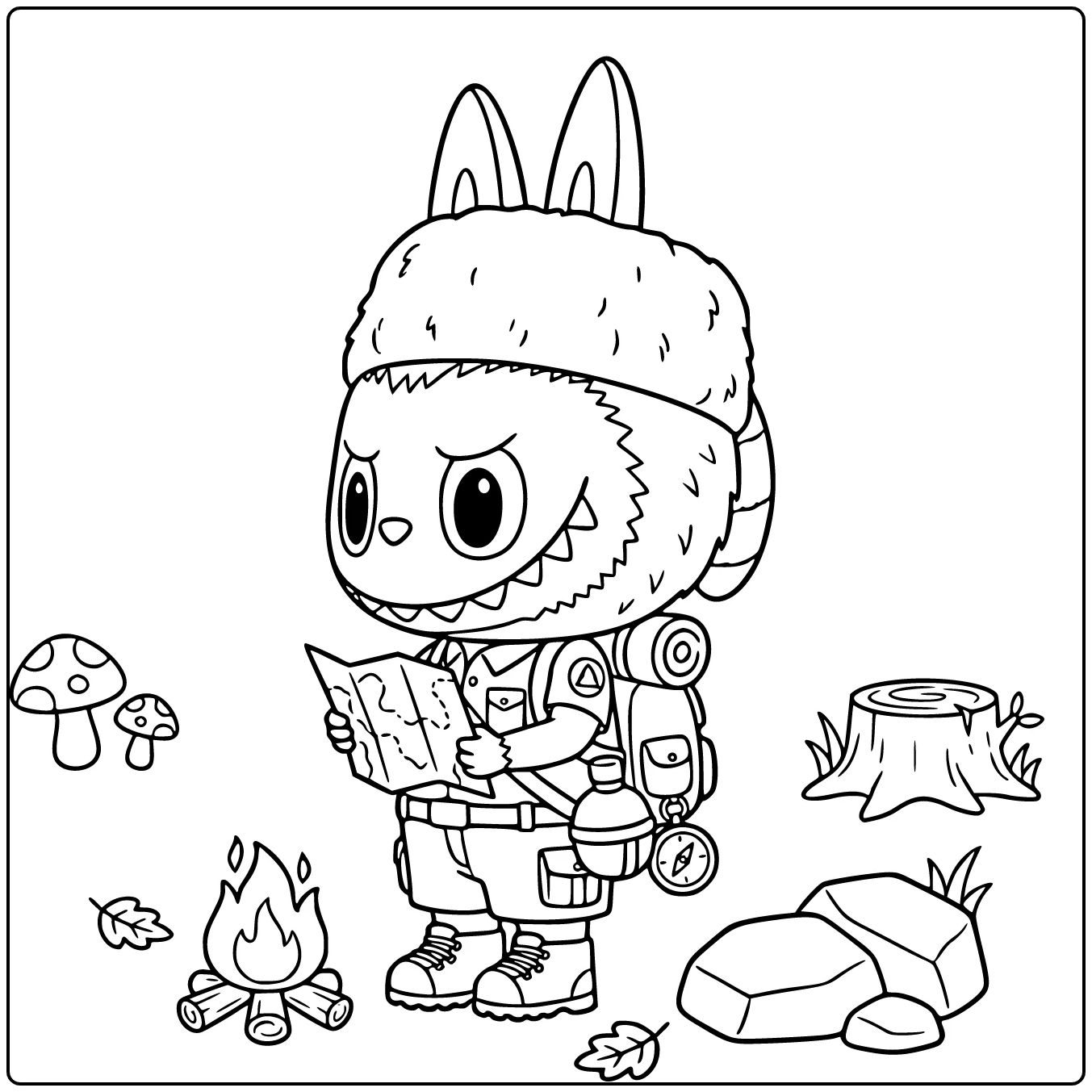 Rabbit Adventurer Fruit Filled Candy coloring page