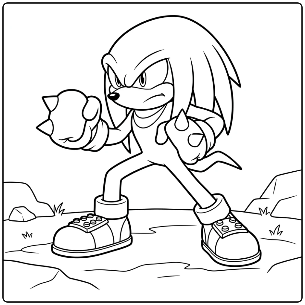 Powerful Knuckles Defending with Determined Fists coloring page