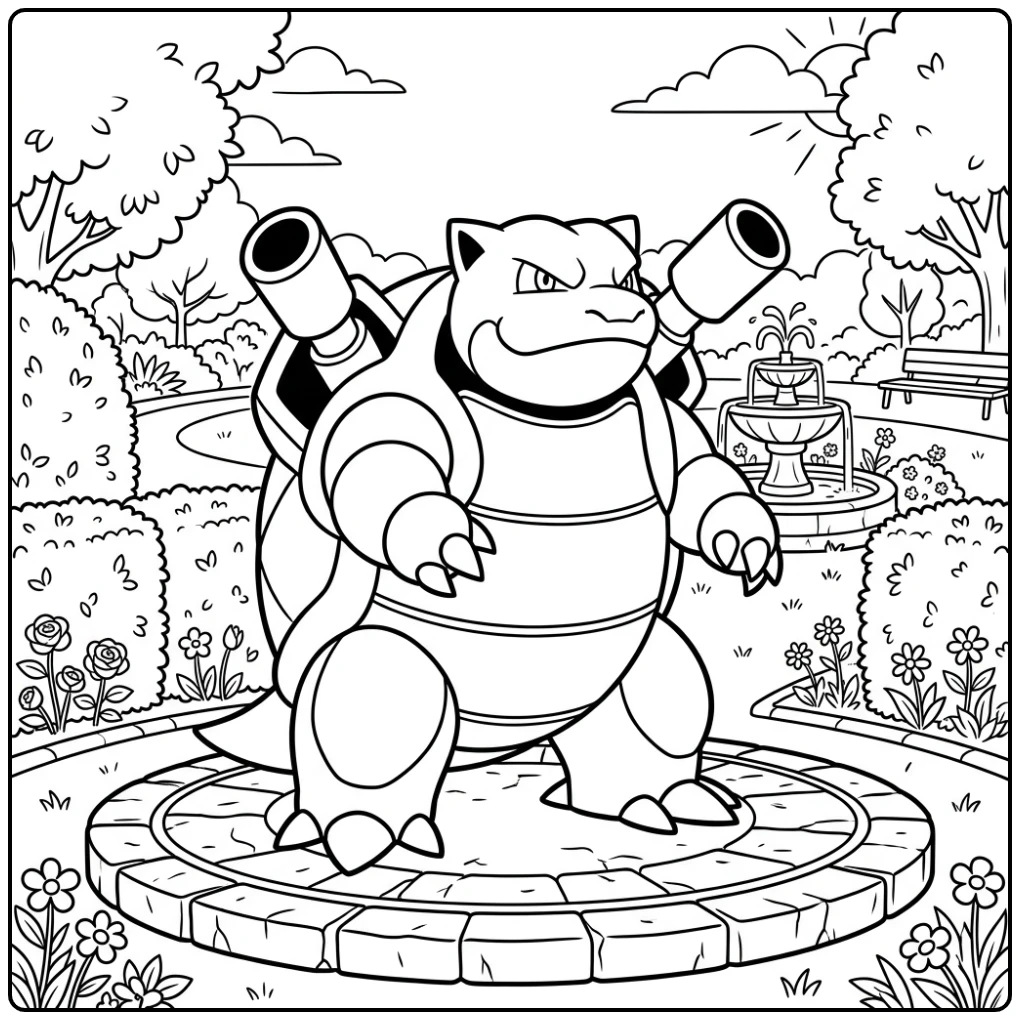 Pokemon Blastoise coloring page