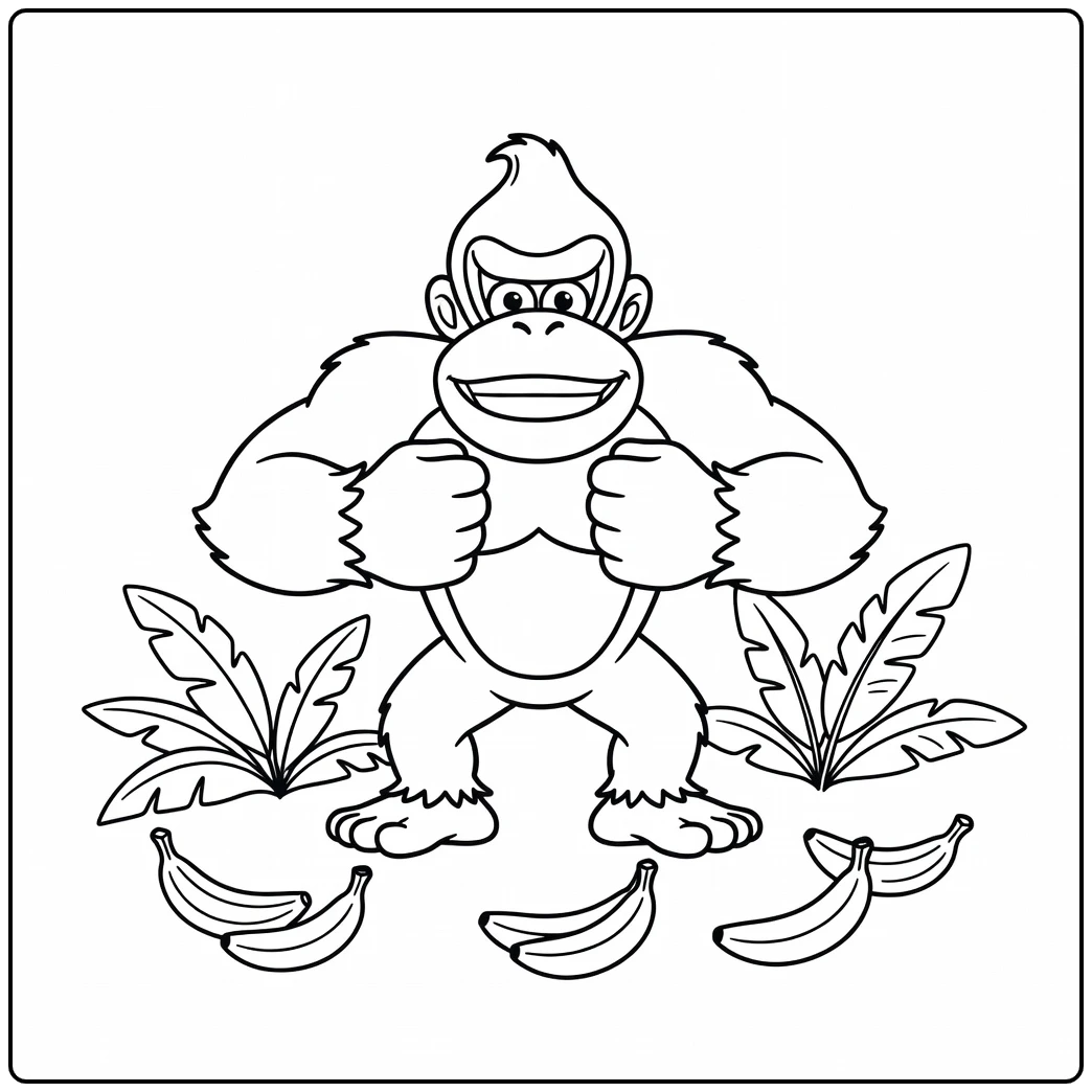 Fun Donkey Kong for Children coloring page