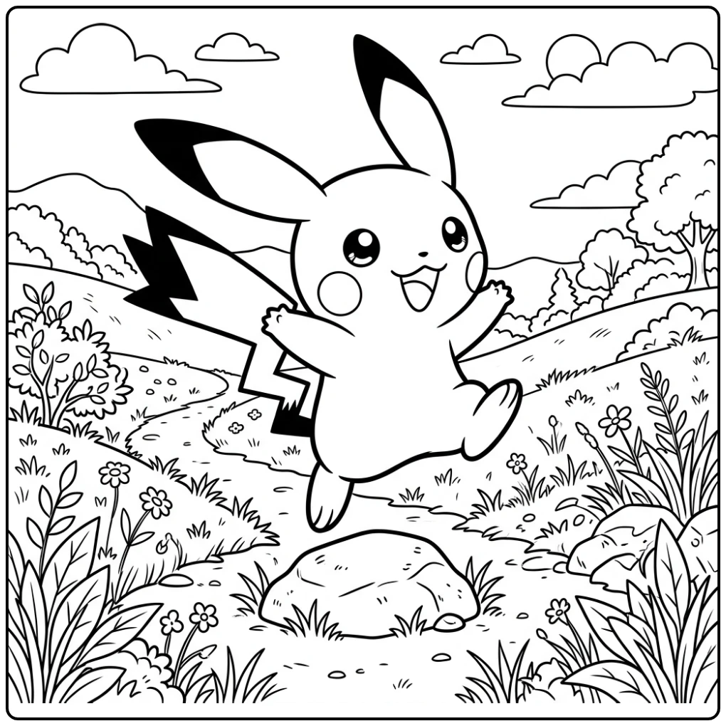 Fun Pichu Full of Energy for Children coloring page