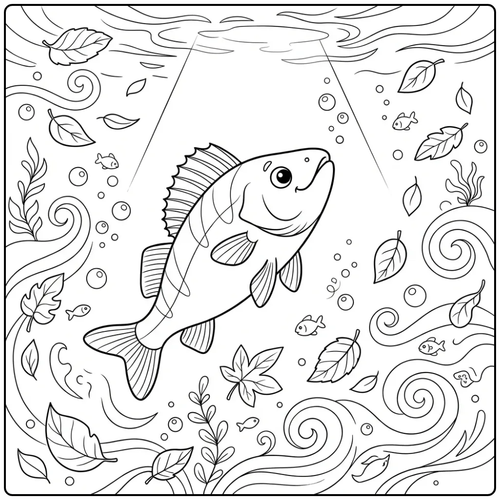 Fun Zander Underwater coloring page