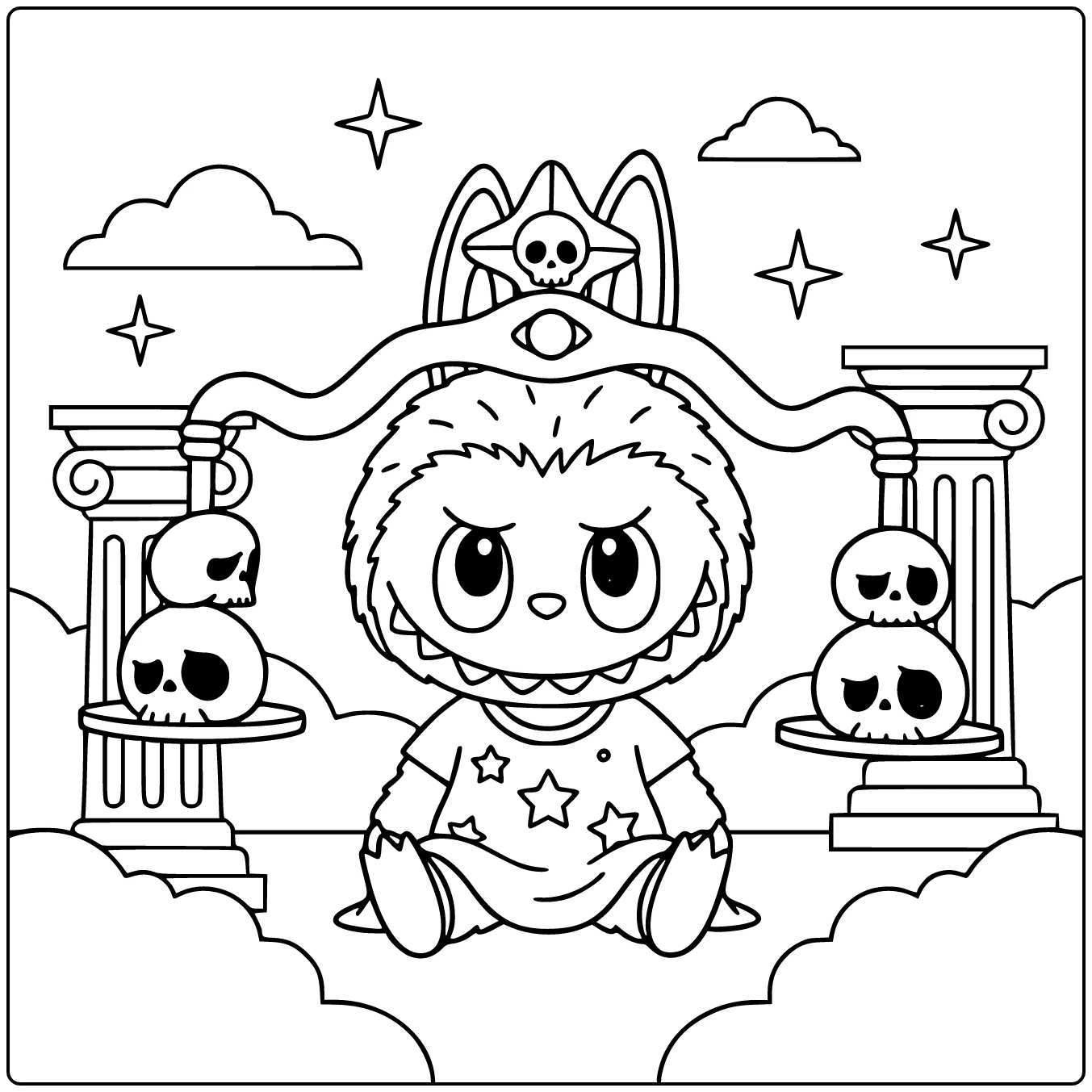 Fun Monster Libra coloring page