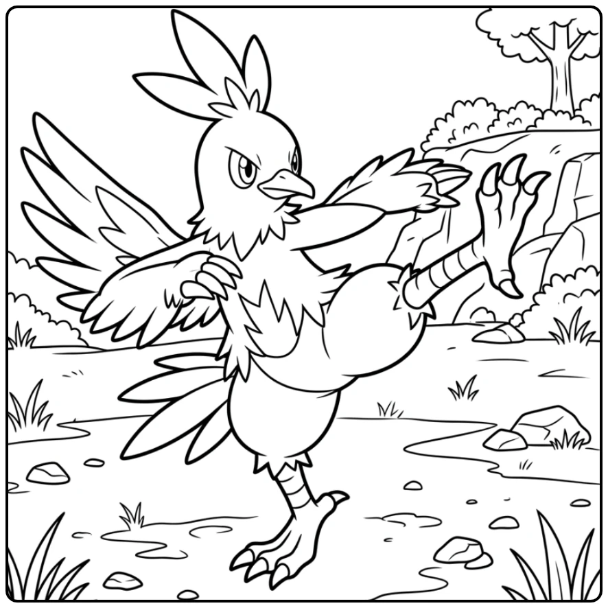 Pokemon Combusken coloring page