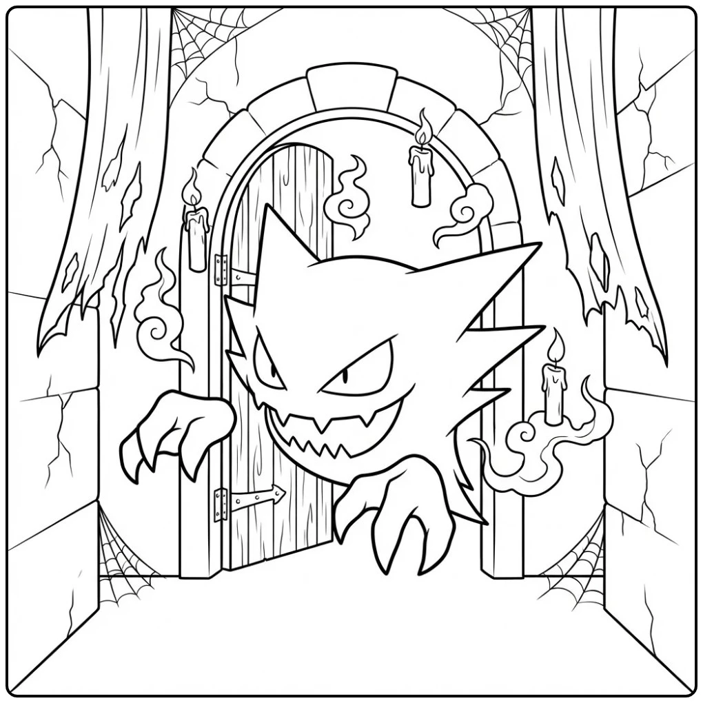 Fun Pokemon Haunter Floating Candles coloring page
