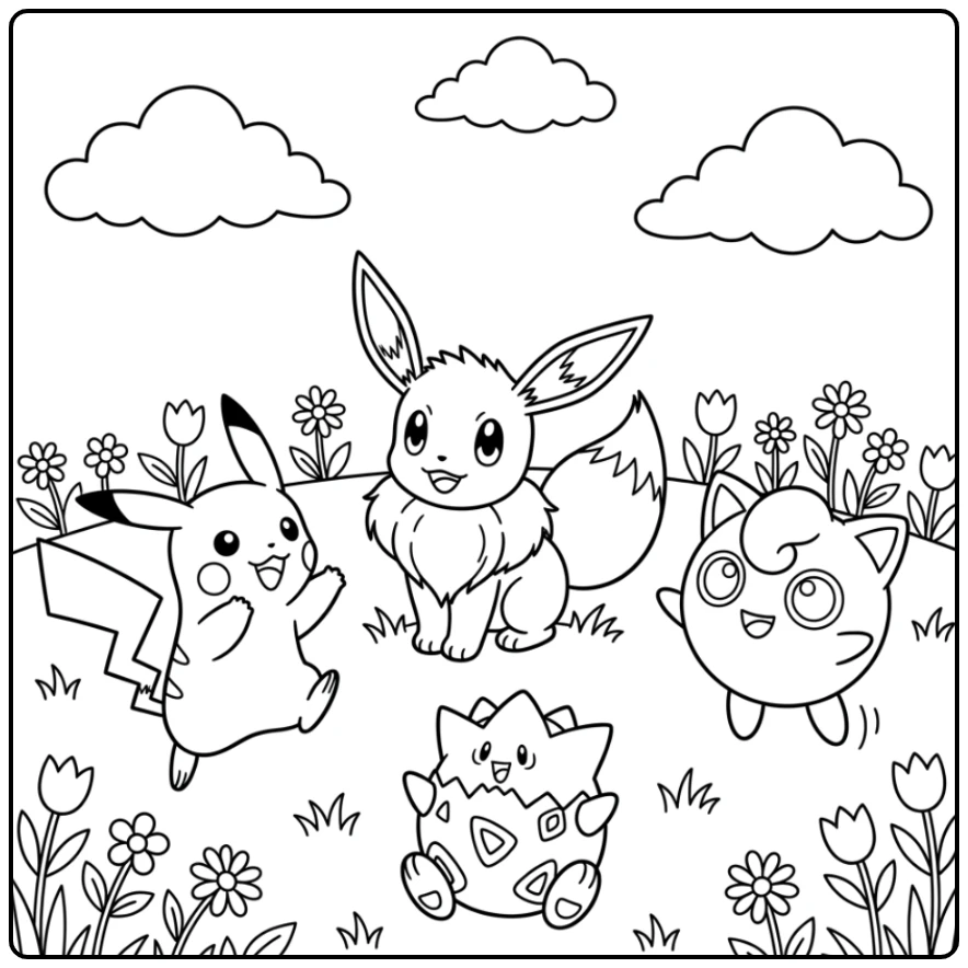 Easy Pokemon coloring page