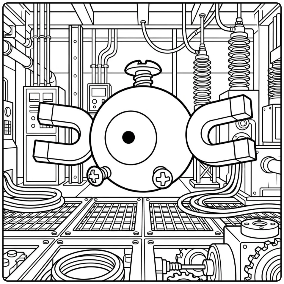 Fun Pokemon Magnemite for Young Trainers coloring page