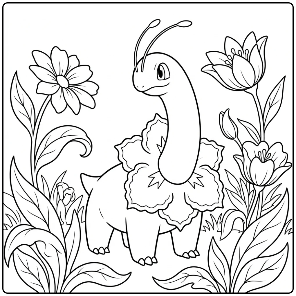 Pokemon Meganium coloring page