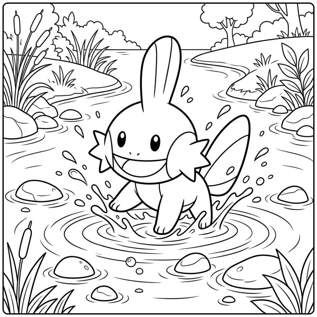 Pokemon Mudkip coloring page