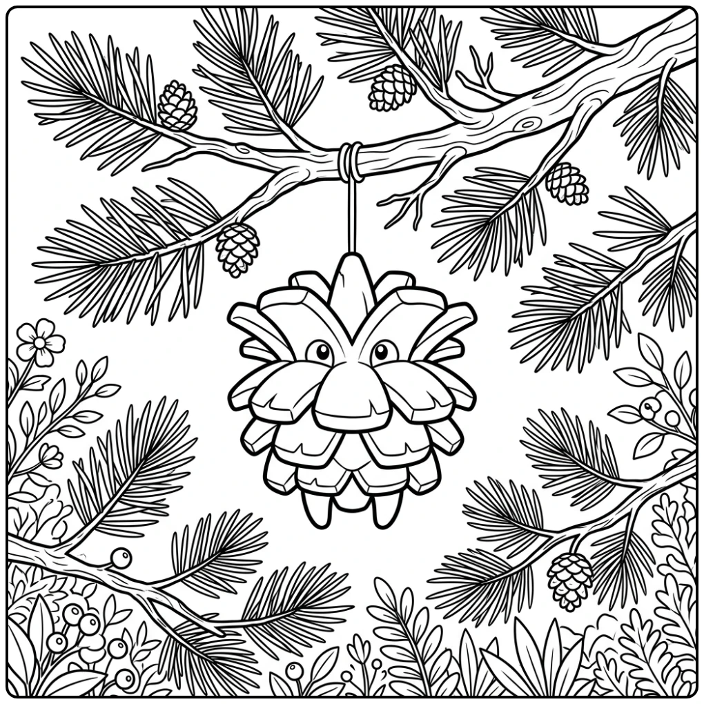 Pokemon Pineco coloring page