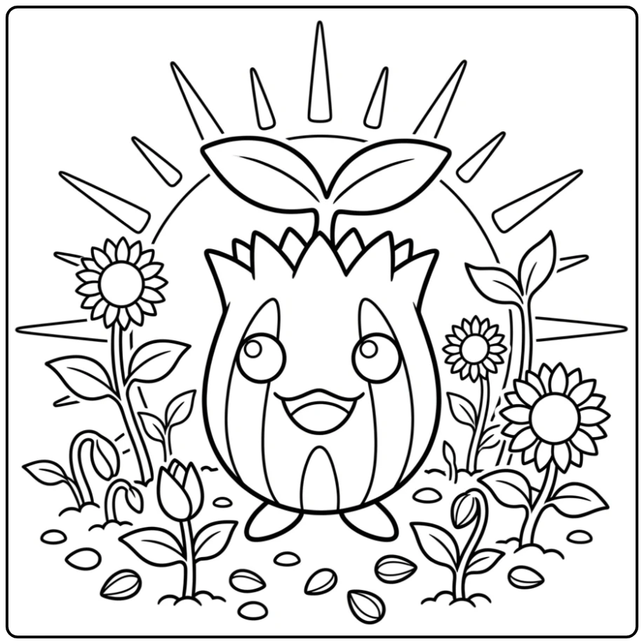 Pokemon Sunkern coloring page