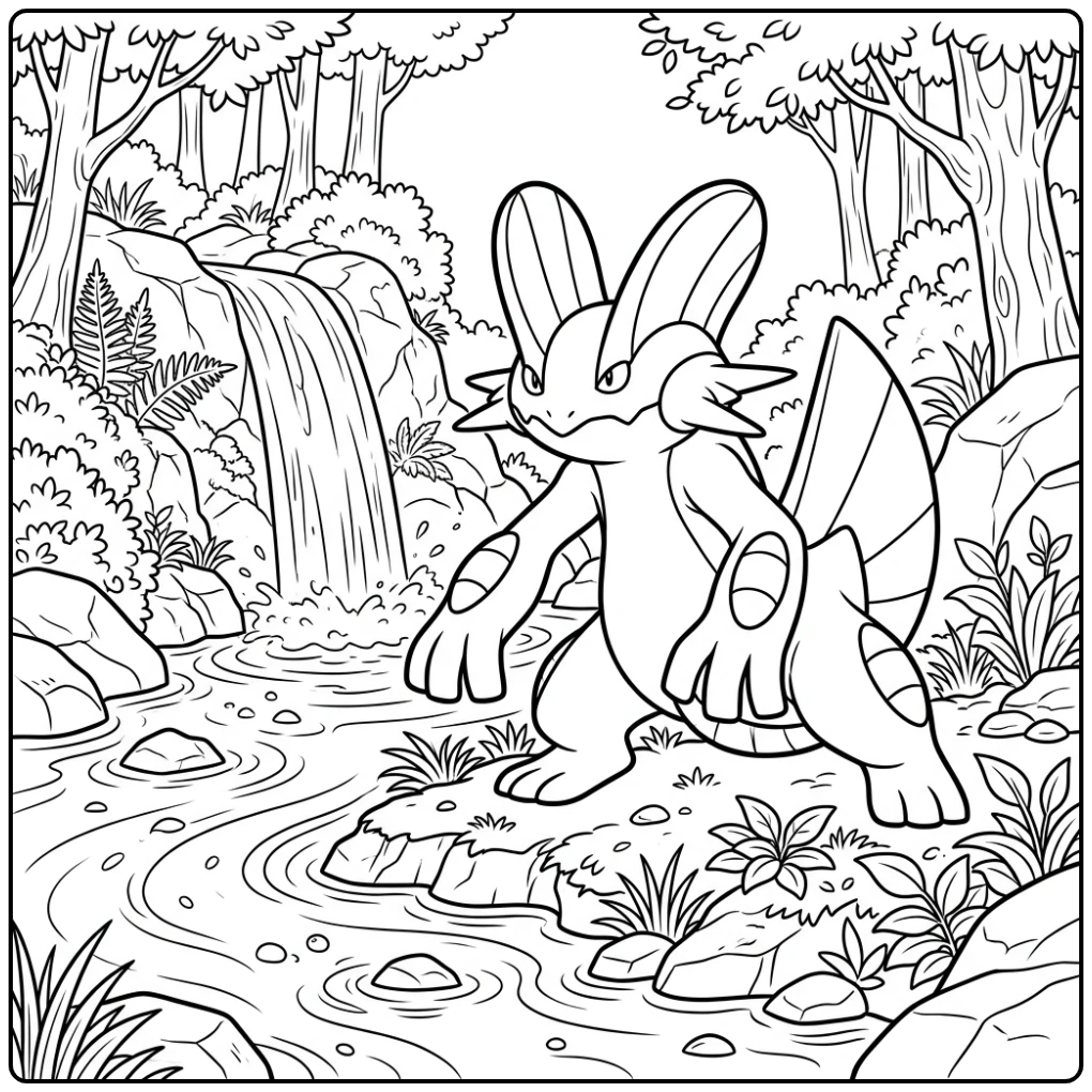 Pokemon Swampert coloring page