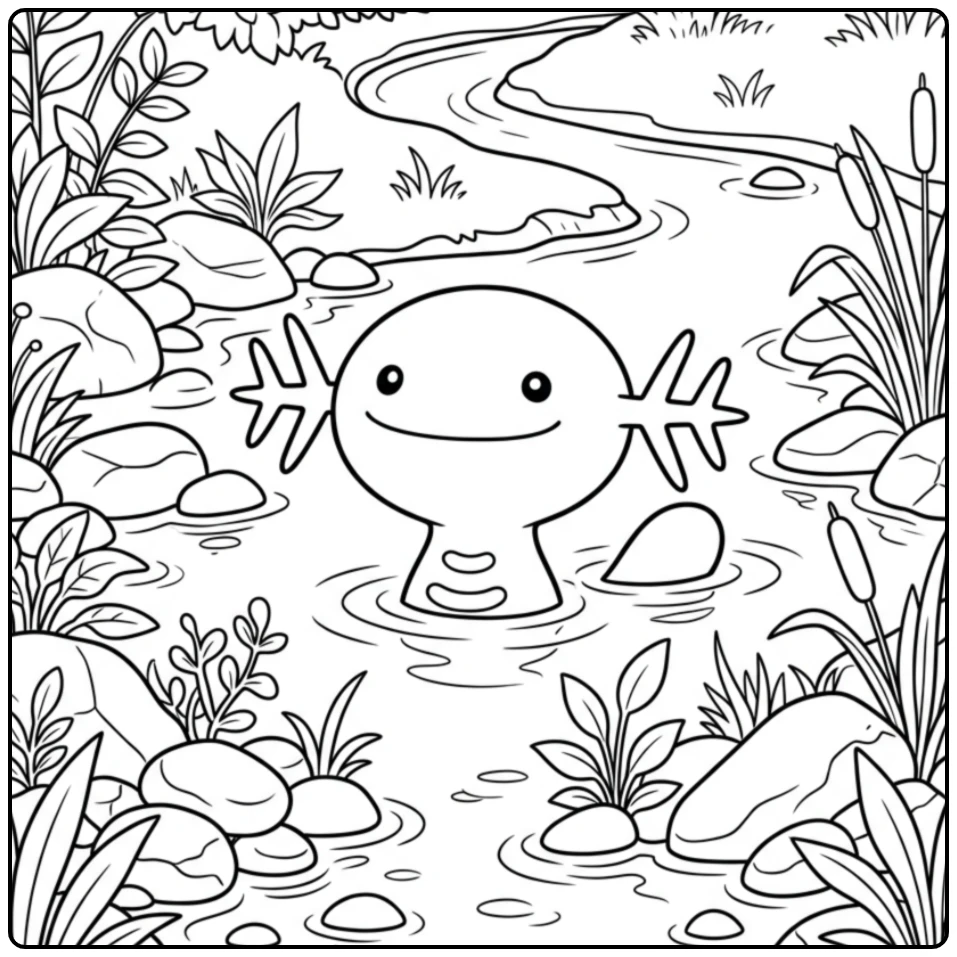 Pokemon Wooper coloring page