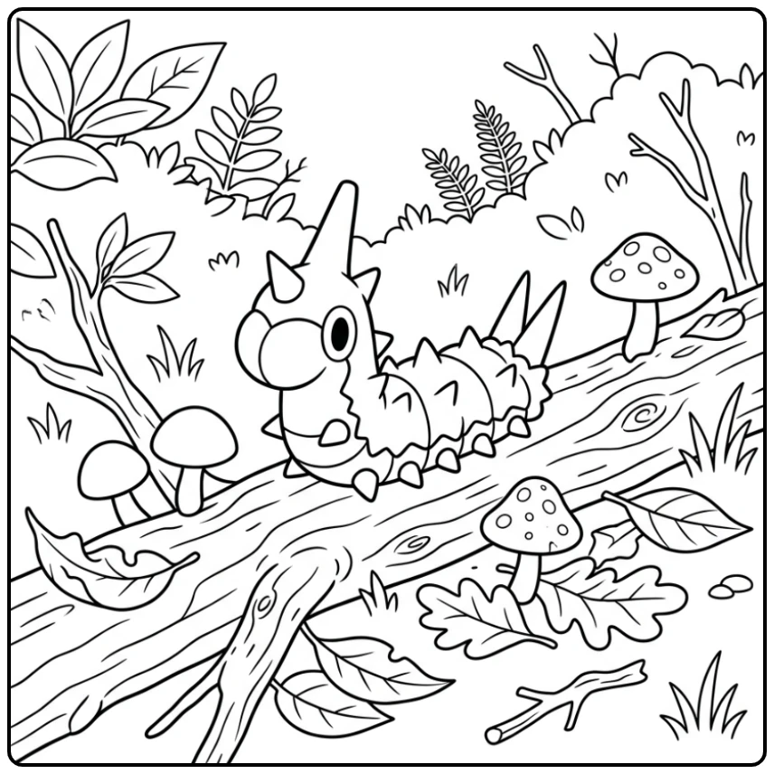 Pokemon Wurmple coloring page