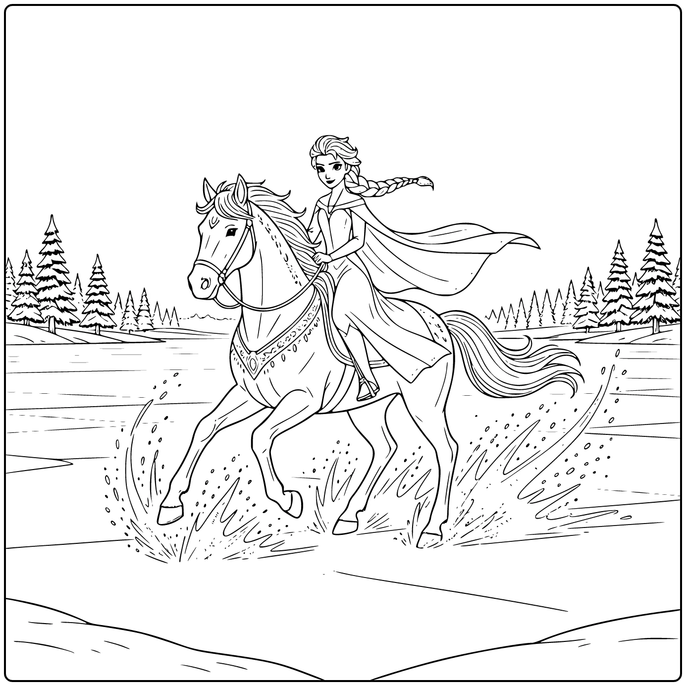 Magical Elsa Horse for Hours of Playtime Fun coloring page