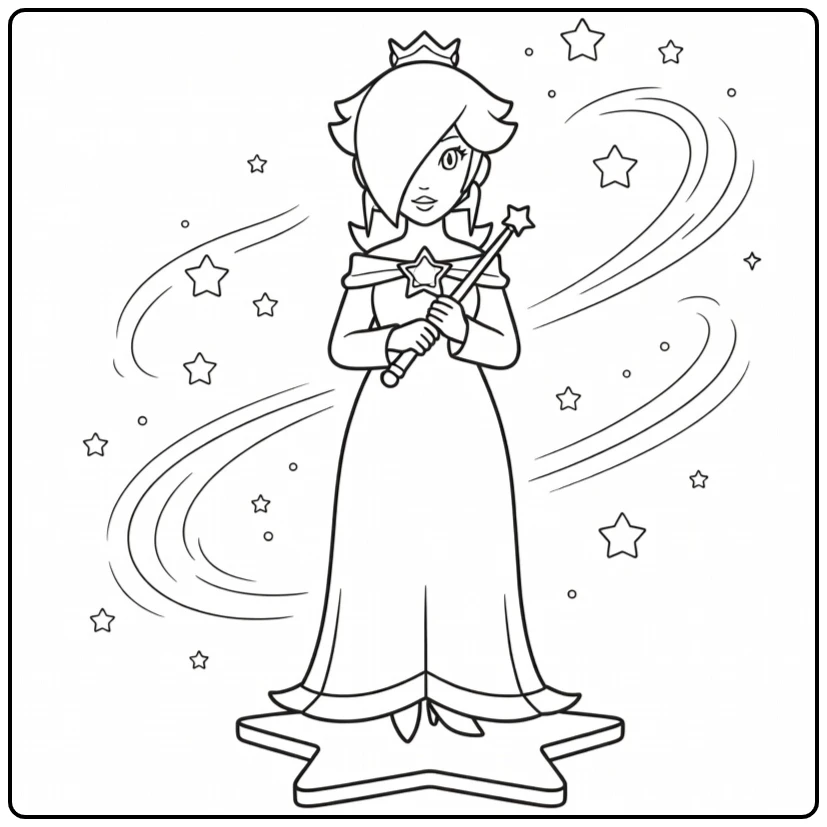 Magical Rosalina in the Starry Sky coloring page