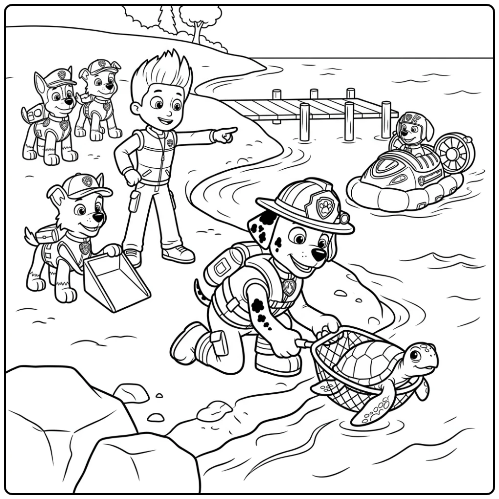 Marshall's Rescue Action Paw Patrol Marshall coloring page