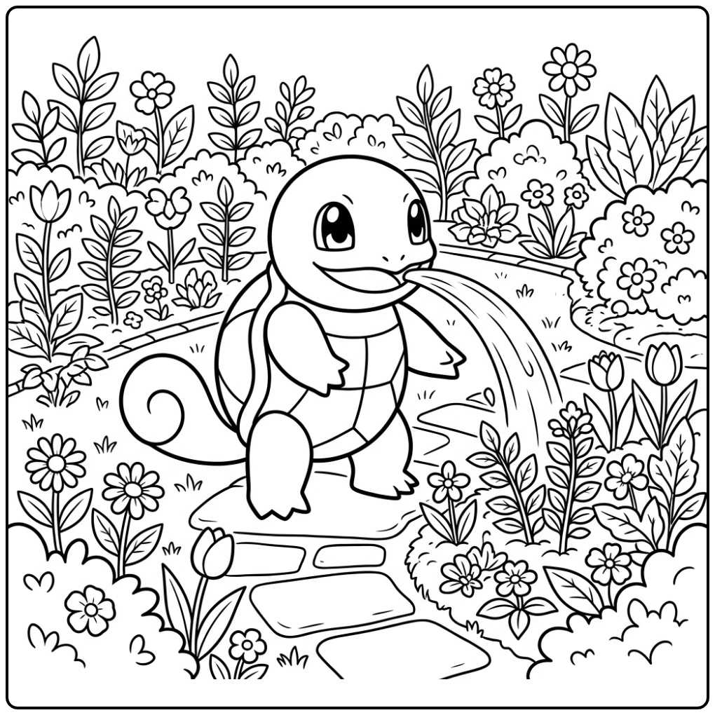 My First Gardening Squirtle coloring page
