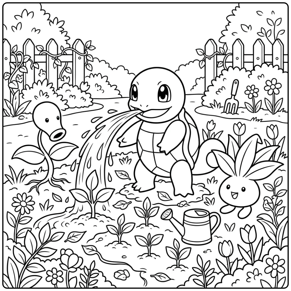 My First Garden Fun with Squirtle coloring page