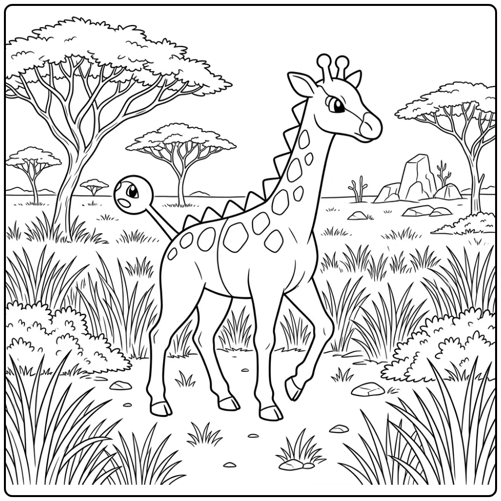 Pokemon Girafarig coloring page
