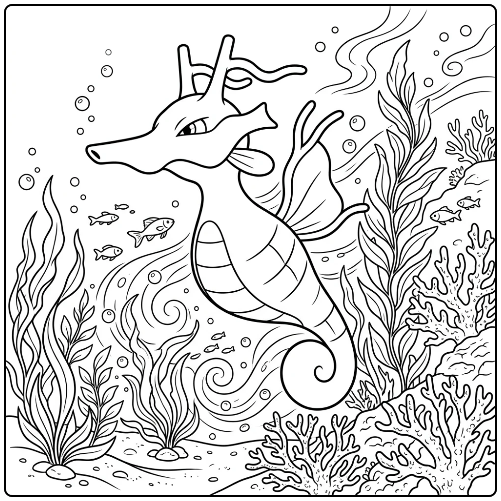 Pokemon Kingdra coloring page
