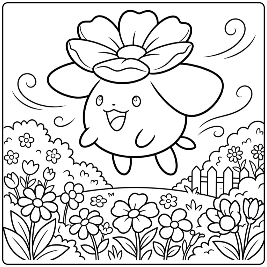 Pokemon Skiploom coloring page