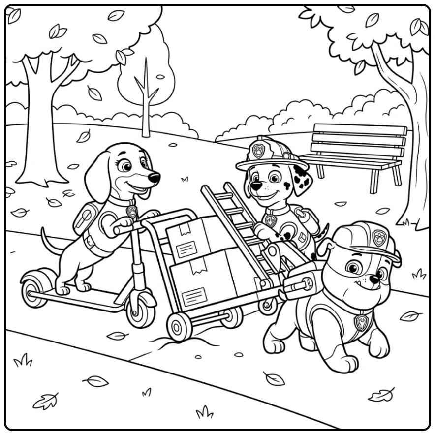 New Paw Patrol Liberty Exciting Rescue in Park coloring page