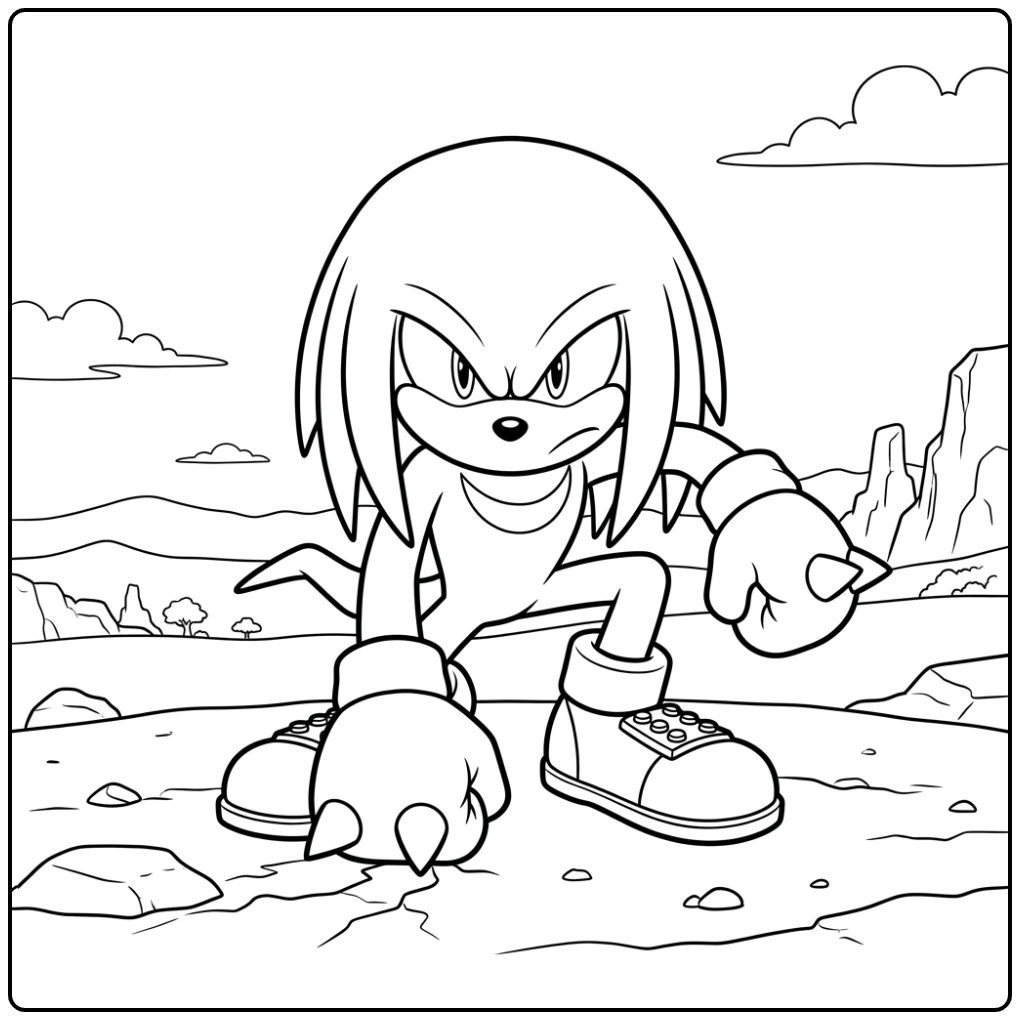 Official Knuckles Guardian of the Emeralds coloring page