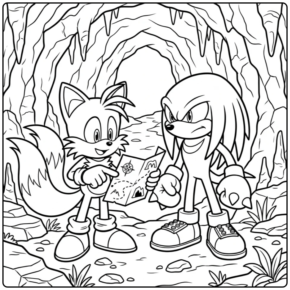 Expedition Knuckles and Tails coloring page