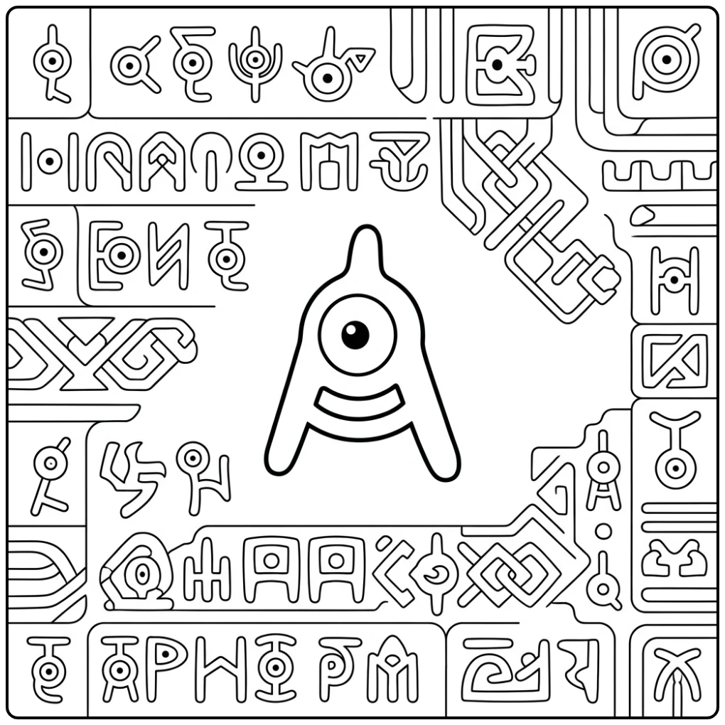 Pokemon Unown coloring page