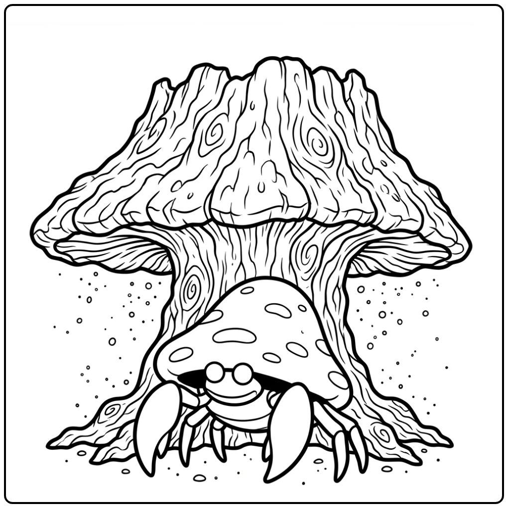 Parasect Pokemon Under a Big Mushroom coloring page
