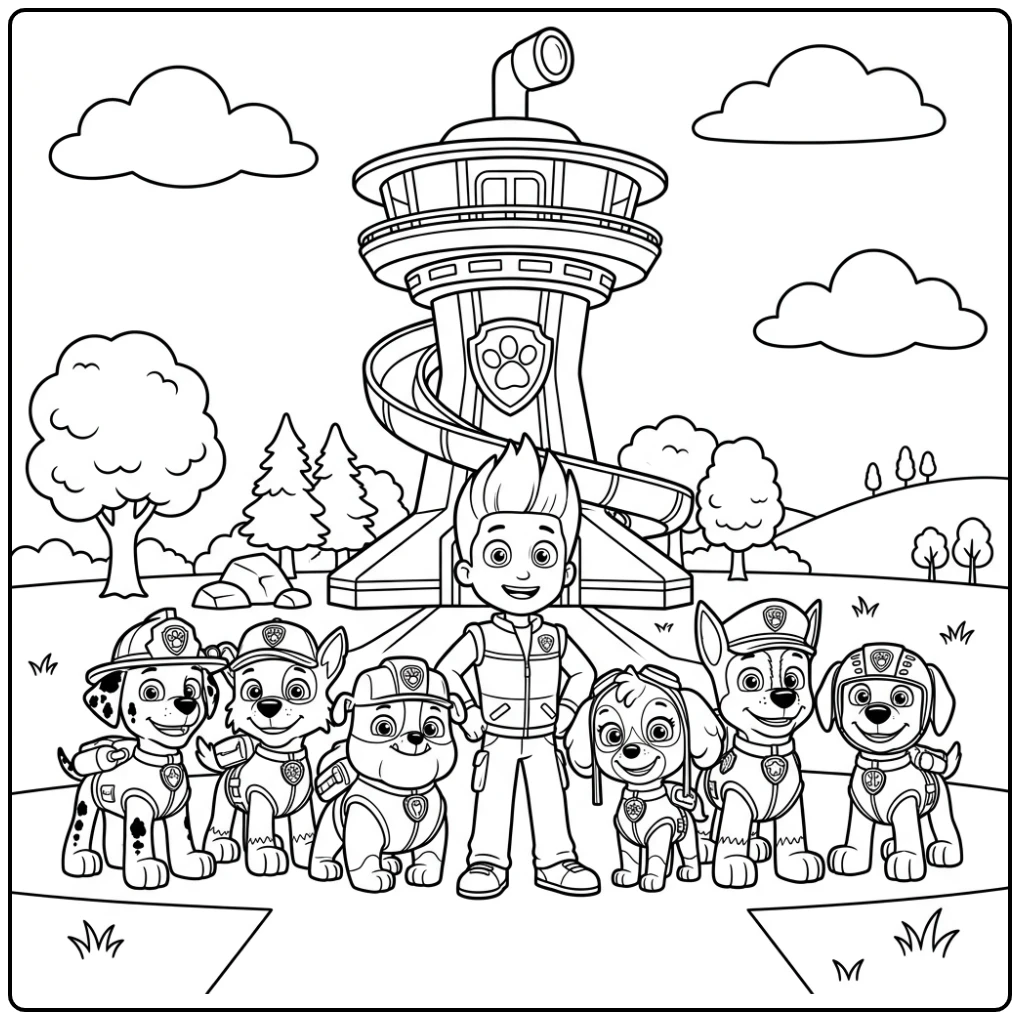 Paw Patrol coloring page for a creative moment
