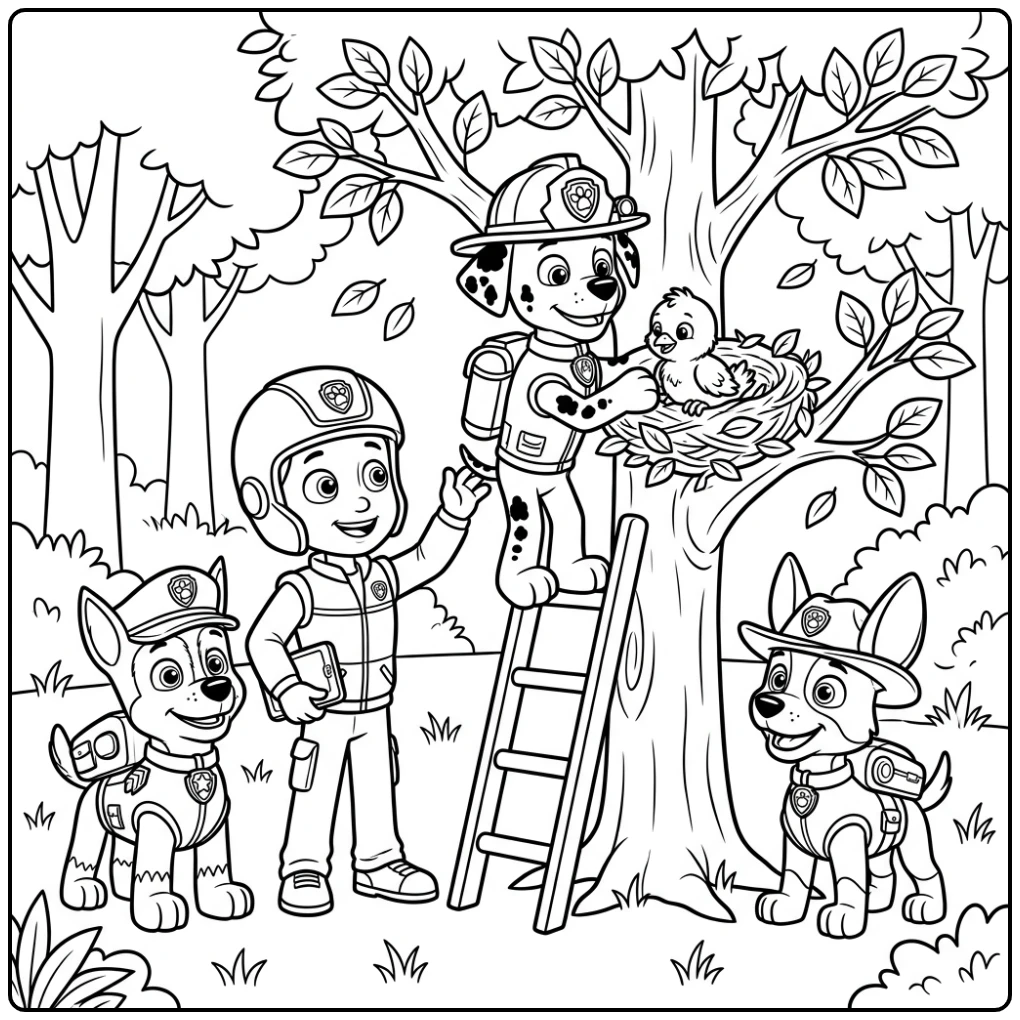 Rescue Paw Patrol Marshall coloring page