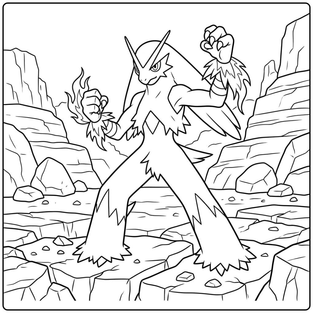 Pokemon Blaziken coloring page