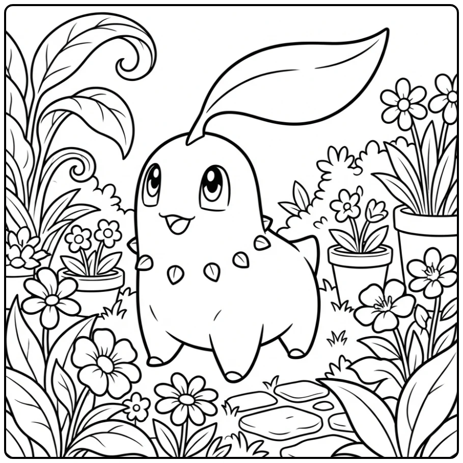 Pokemon Chikorita coloring page