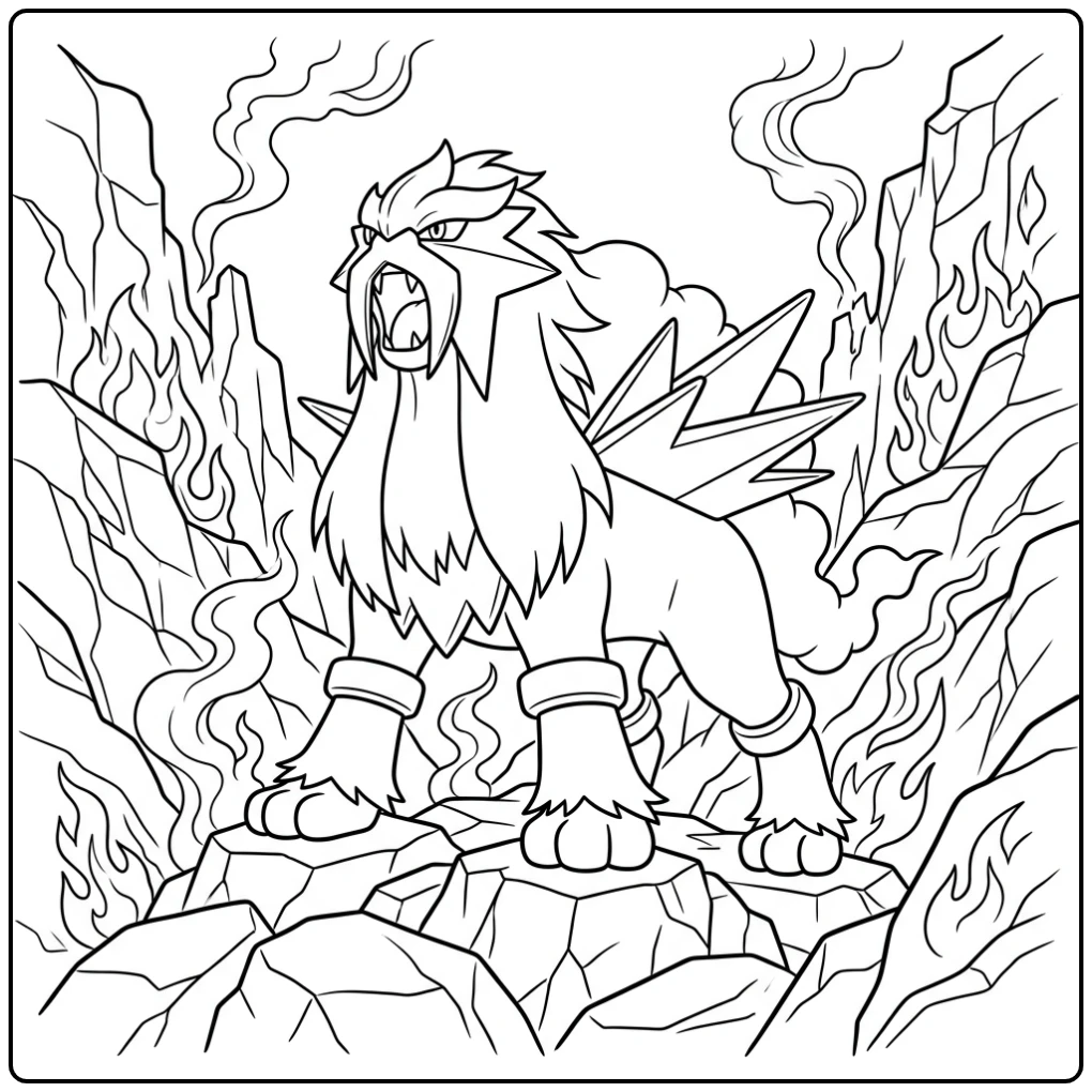 Pokemon Entei coloring page
