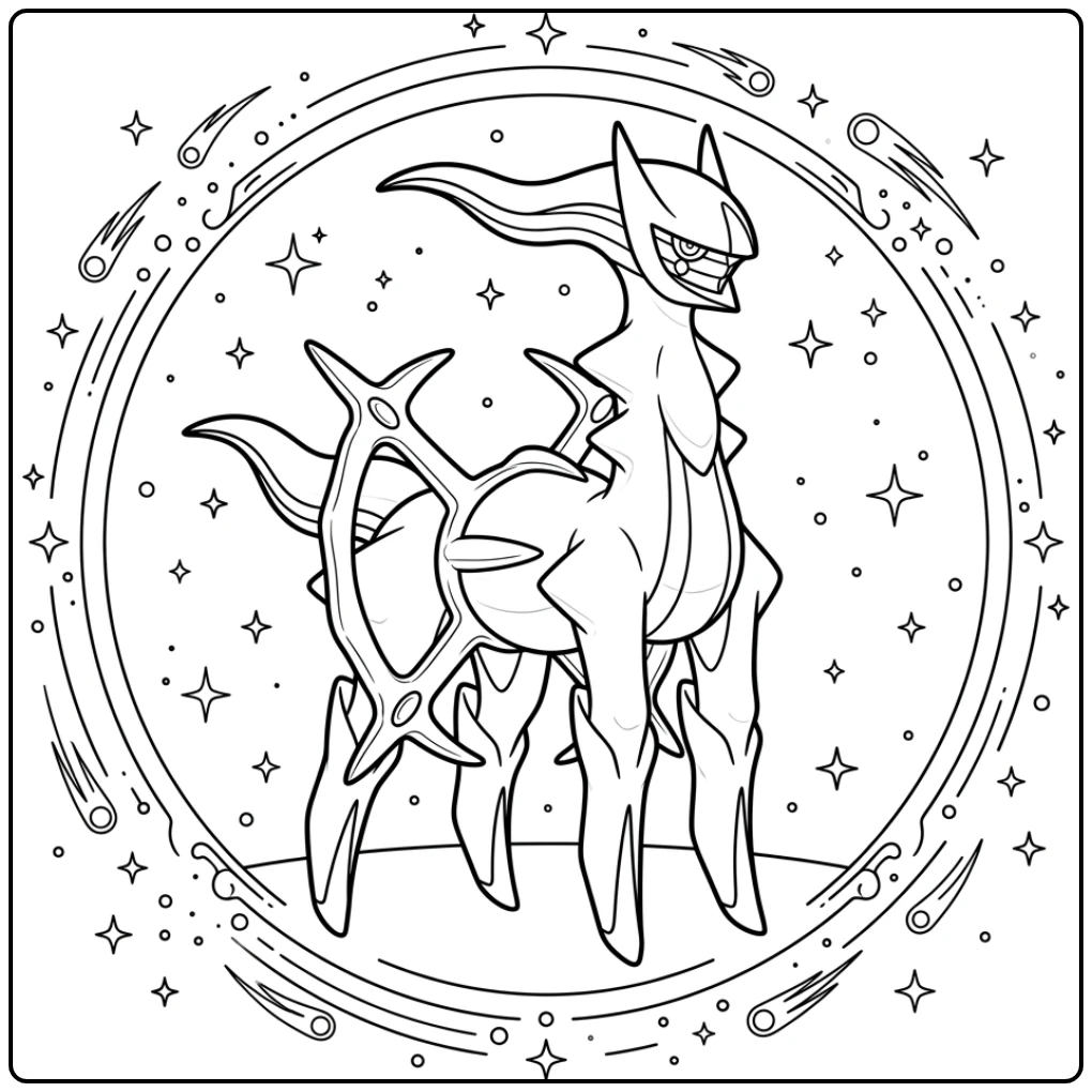 Pokemon Arceus Heavenly Guard of the Universe coloring page