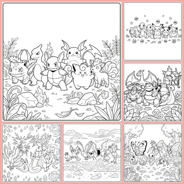 First Generation Pokemon coloring page collection cover image