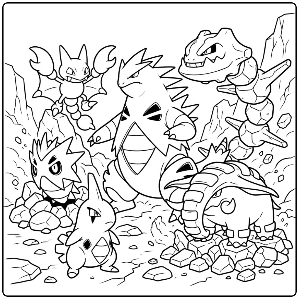 Pokemon the Tweede Generatie Tyranitar Team coloring page