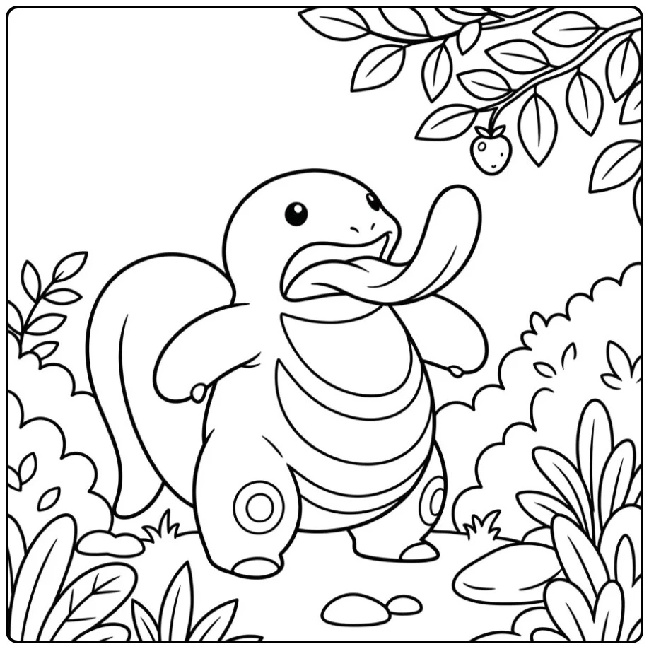 Pokemon Lickitung Garden and Berries Adventure coloring page