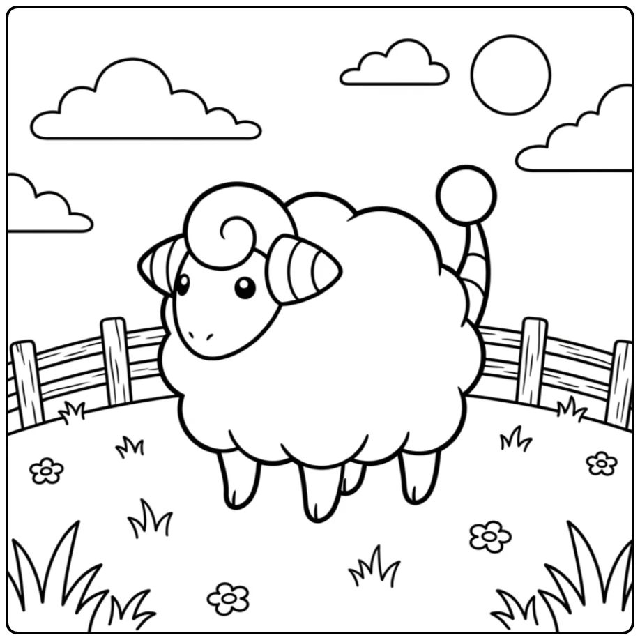 Pokemon Mareep coloring page
