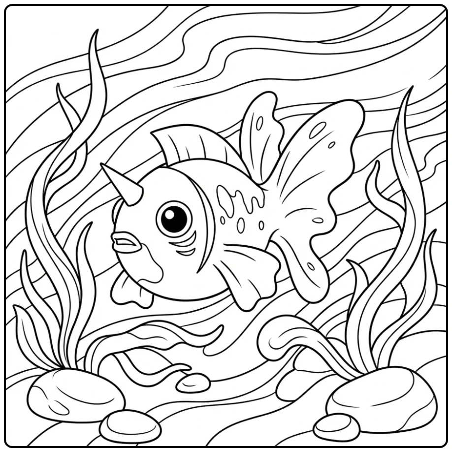 Pokemon Seaking Swimming in the Fast River coloring page
