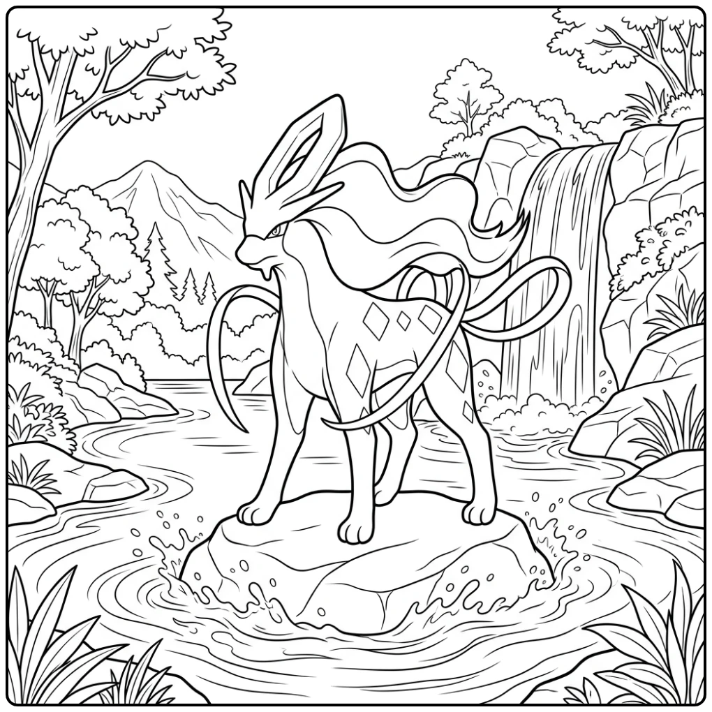 Pokemon Suicune coloring page