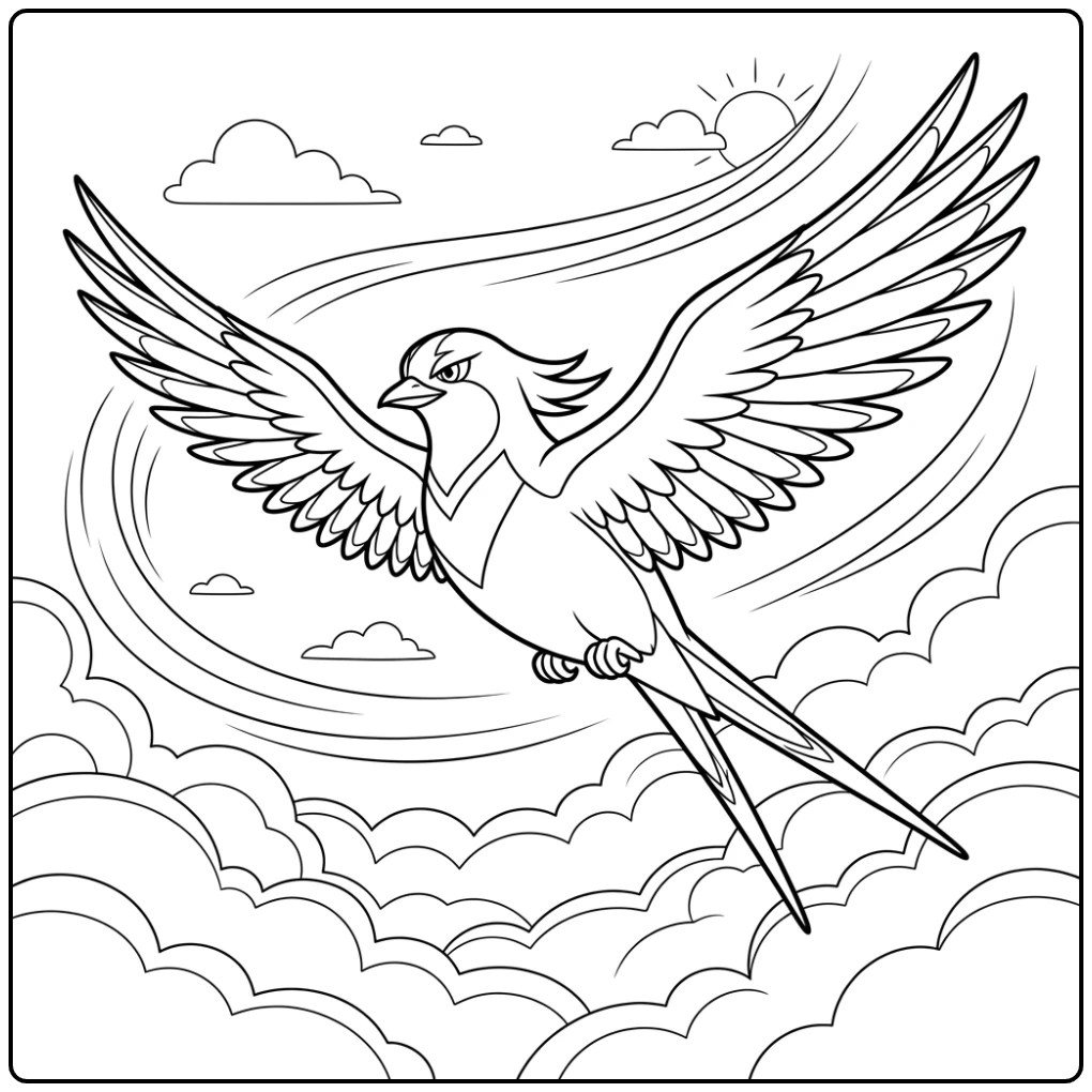 Pokemon Swellow coloring page