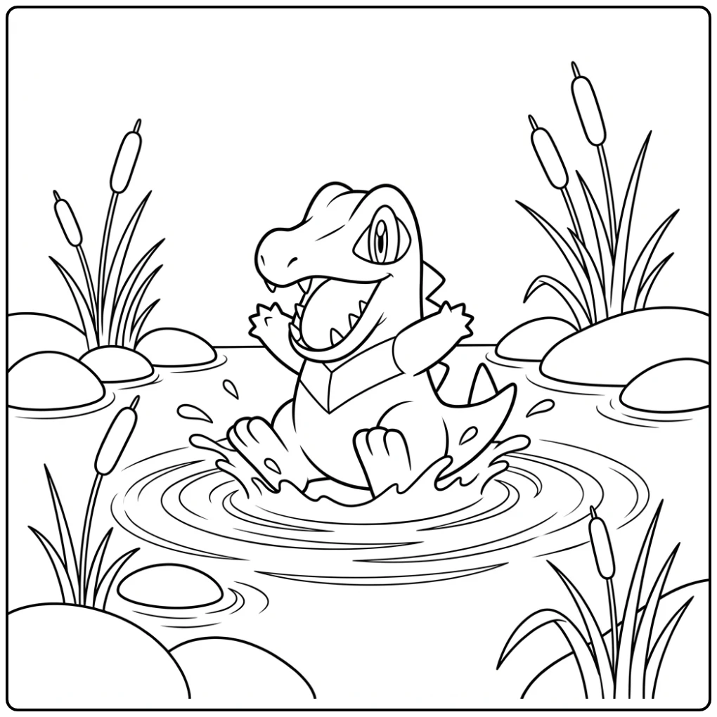 Pokemon Totodile coloring page