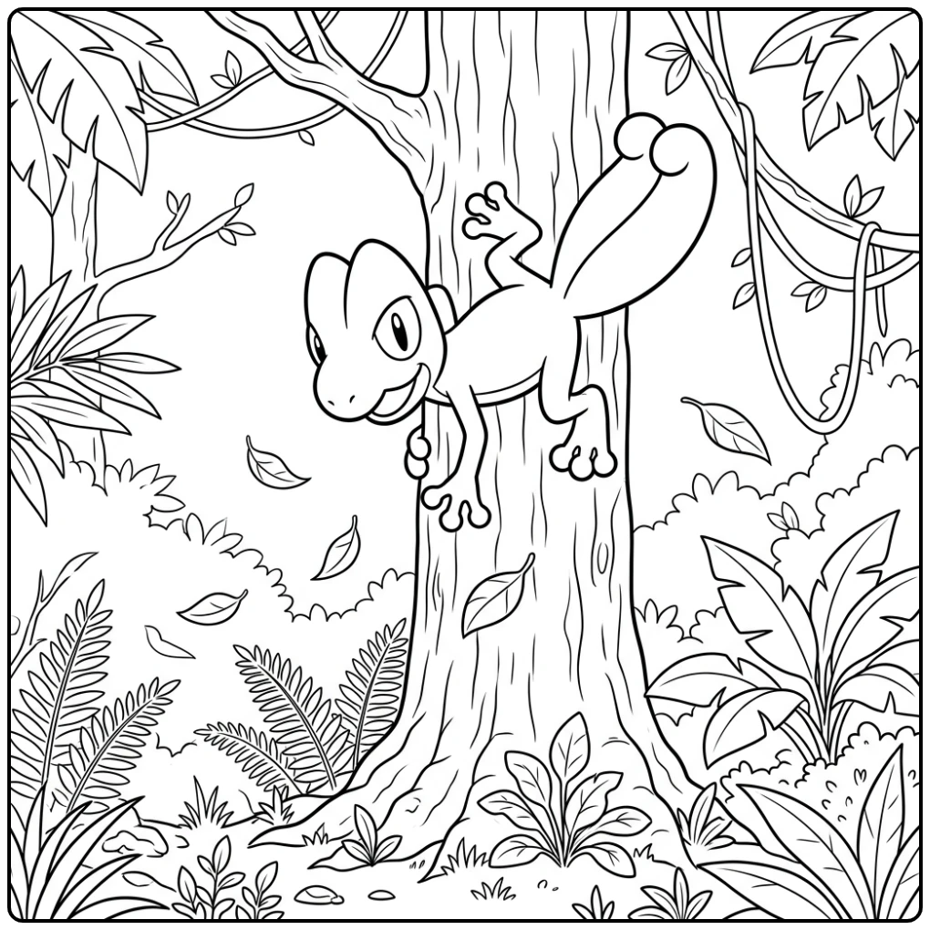 Pokemon Treecko coloring page