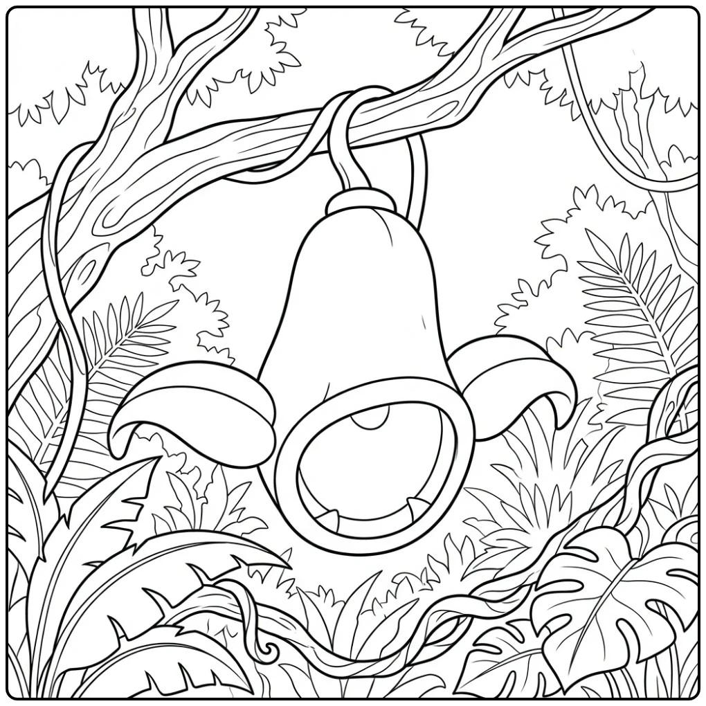 Pokemon Victreebel Hanging in a Jungle coloring page