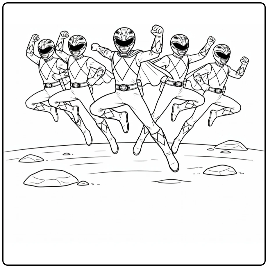 Power Rangers Action-packed Team Battle coloring page