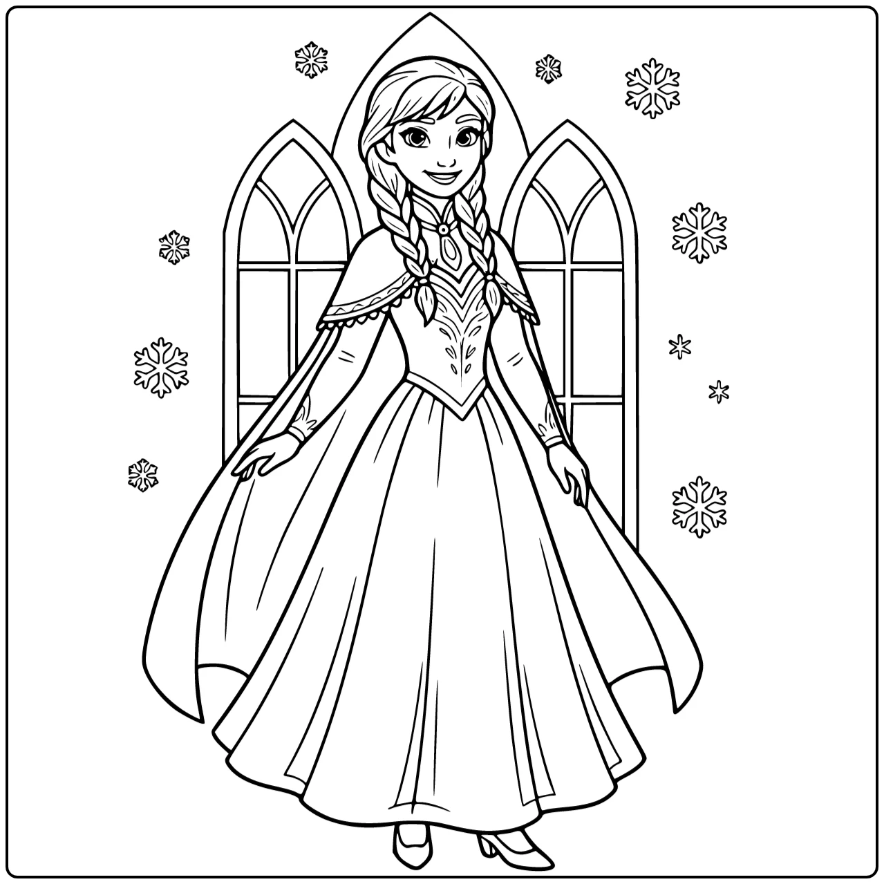 Beautiful Anna with a Warm Smile coloring page